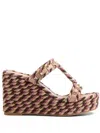 Valentino Garavani Rockstud Wedge In Calfskin 90mm Woman Rose Cannelle 41 In Neutrals