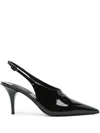 Valentino Le Salon Black Patent Leather Slingback In Black
