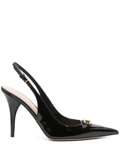 Valentino Garavani Vlogo Slingback Pumps In Black