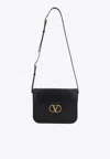 Valentino 9t05 Calf Leather Messenger Bag In Black