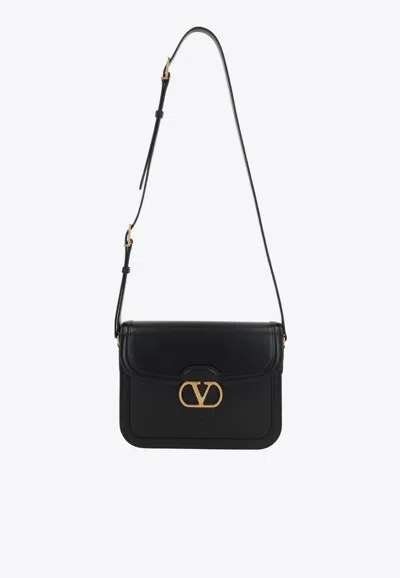 Valentino Garavani 9t05 Calf Leather Messenger Bag In Black