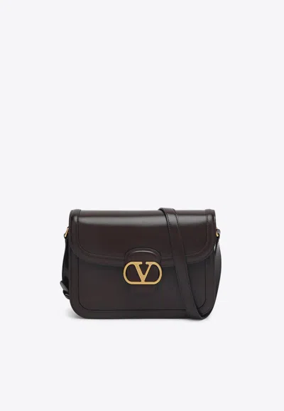 Valentino Garavani 9to5  Calf Leather Crossbody Bag In Brown