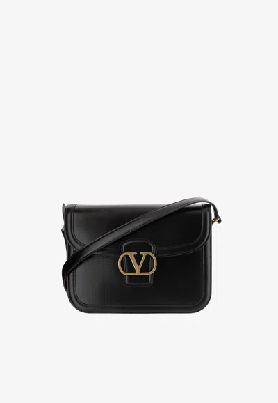 Valentino Garavani 9to5 Calf Leather Shoulder Bag In Black