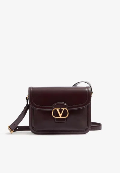 Valentino Garavani 9to5 Calf Leather Shoulder Bag In Brown