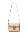 Valentino 9to5 Canvas Shoulder Bag In Beige