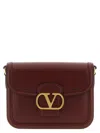 Valentino Womens Brick Ruby 9to5 Small Leather Shoulder Bag In Burgundy