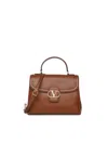 Valentino Logo-plaque Shoulder Bag In Brown