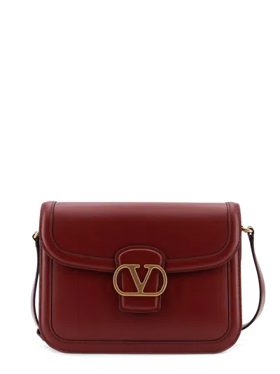 Valentino Garavani 9to5 Leather Shoulder Bag In Red