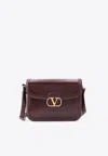 Valentino Garavani 9to5 Leather Shoulder Bag With Vlogo Signature Closure In Brown