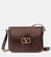 Valentino 9to5 Medium Suede Shoulder Bag In Brown