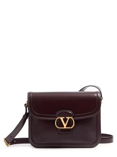 Valentino Garavani 9 To 5 Flap Leather Saddle Shoulder Bag In Oak Brown