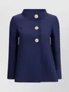 Valentino Slim Indigo Silk Jacket With Golden Buttons
