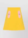 Valentino Contrast Seamed Short Wool Skirt