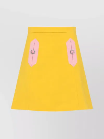 VALENTINO A-LINE HIGH WAIST SKIRT WITH PEARL AND CRYSTAL