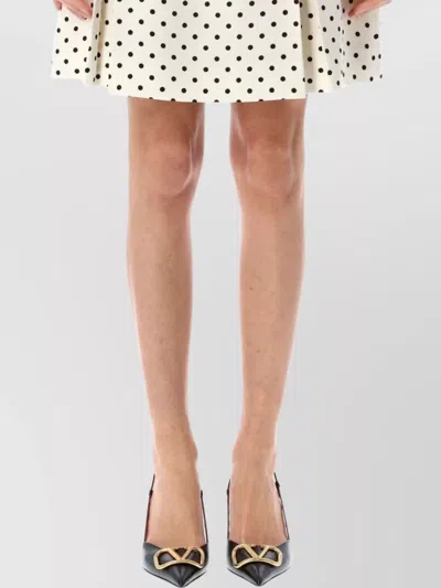 VALENTINO A-LINE HIGH-WAISTED KNEE-LENGTH PLEATED POLKA DOT SKIRT