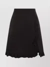 Valentino A-line Midi Skirt Ruffle Detail In Black