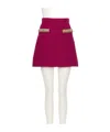 Valentino Embellished-pocket Skirt In Red