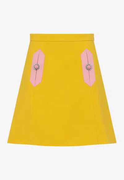 VALENTINO A-LINE WOOL MINI SKIRT