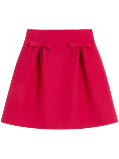 VALENTINO BOW-EMBELLISHED MINI SKIRT
