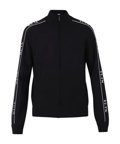 Valentino Zip-up Sweatshirt In Black