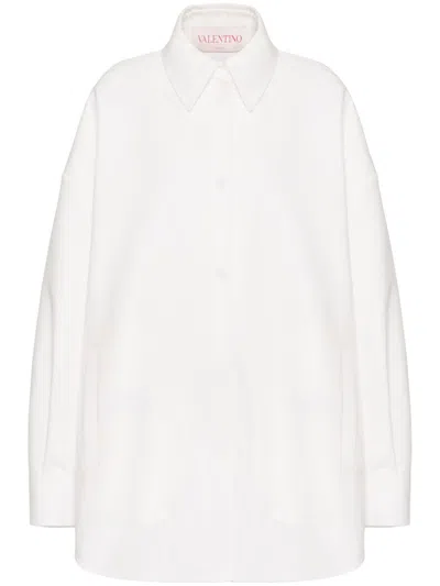 Valentino Abito Bianco Stile Camicia Over In White
