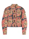 Valentino Quilted Floral Cotton-blend Jacquard Caban Jacket In Multicolour