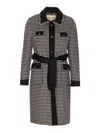 Valentino Womens Avorio Nero Gingham-pattern Wool And Cashmere-blend Coat In Brown