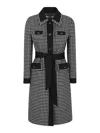 Valentino Womens Avorio Nero Gingham-pattern Wool And Cashmere-blend Coat In Black