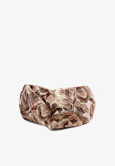 Valentino Garavani Abstract Jacquard Hair Band In Brown