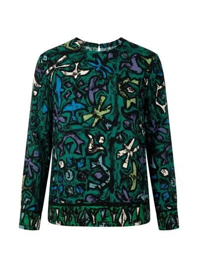 Valentino Abstract-print Top In Green