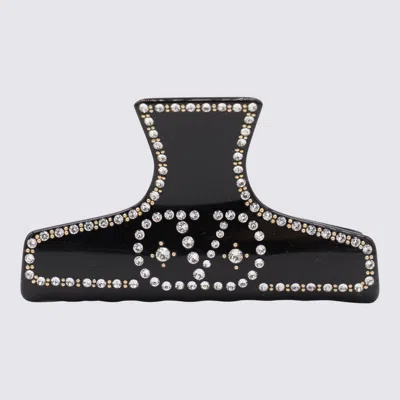 Valentino Garavani Hair Accessories Rhinestone Embellishments In Black