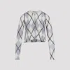 Valentino Acne Studios Lilac And Grey Mohair Sweater In Black