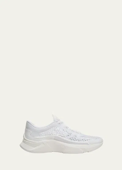 Valentino Garavani Act One Mesh Trainer Sneakers In White