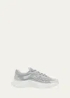 Valentino Act One Mesh Trainer Sneakers In Soft Grey