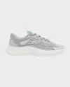 Valentino Act One Mesh Trainer Sneakers In Soft Grey