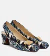 Valentino Adamantine Shiny Tweed Slingback Pumps In Multi