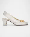 Valentino Garavani Adamantine Slingback Pumps In Glitter Fabric 60mm Woman Silver 39.5