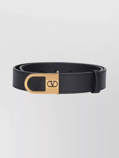 Valentino Garavani Adjustable Belts Gold-tone Buckle In Black