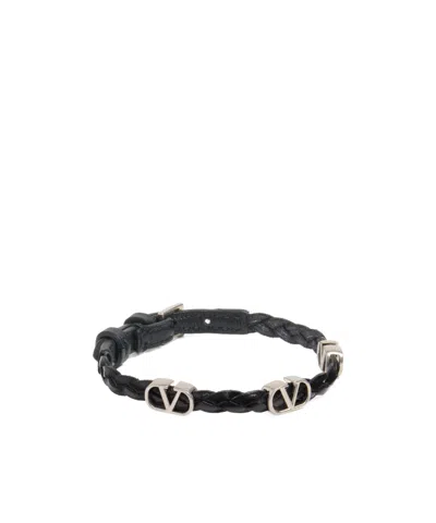 Valentino Garavani Adjustable Bracelet In Black