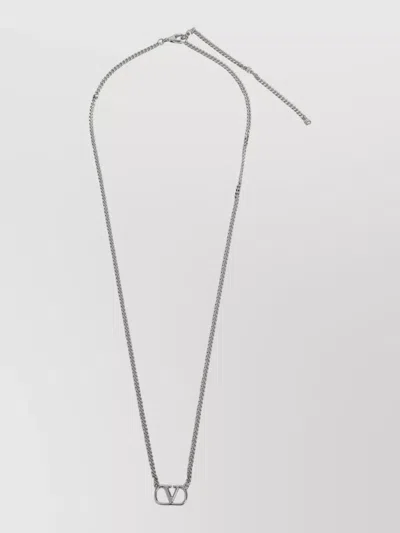Valentino Garavani Adjustable Chain Design Necklace Refined Length In Metallic