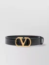 Valentino Adjustable Crocodile Embossed Belt With Gold Buckle