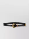 Valentino Garavani Adjustable Gold-tone Embossed Buckle Belt In Black