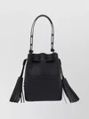 Valentino Adjustable Handle Shoulder Bag Tassel Detail In Black