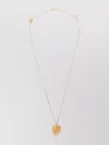 Valentino Heart Vlogo Pendant Necklace In Neutrals