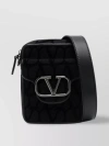 VALENTINO GARAVANI ADJUSTABLE LEATHER TRIM SHOULDER BAG