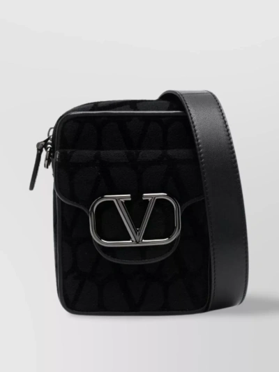 Valentino Garavani Toile Iconographe Mini Loc Ossbody Bag In Black