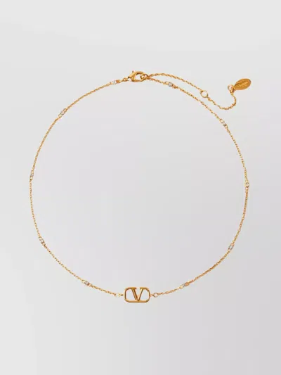 Valentino Garavani Adjustable Length Chain Link Necklace In Gold