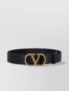 Valentino Adjustable Length Gold-tone Buckle Belts In Black