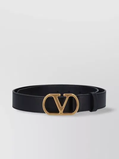 Valentino Garavani Adjustable Length Gold-tone Buckle Belts In Black