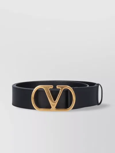 Valentino Garavani Adjustable Length Gold-tone Buckle Belts In Black